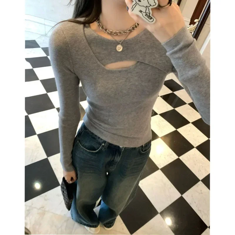 European Style Petite Slimming Base Layer Top Women's Inner Autumn/Winter Design Sensibility Nicheslims Smooths Your Silhouette