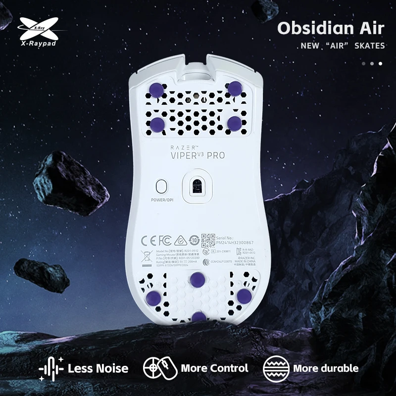 X-Raypad Obsidian Air DIY Коньки для мыши фиолетовые | AliExpress