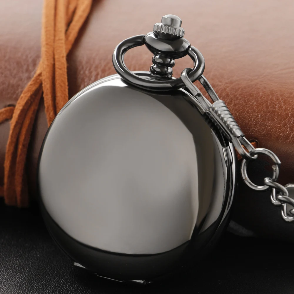 Black Hollow Double Opening Manual Gentleman Mechanical Pocket Watch Vintage Men's Necklace Pendant Clock Women's Jewelry Gift