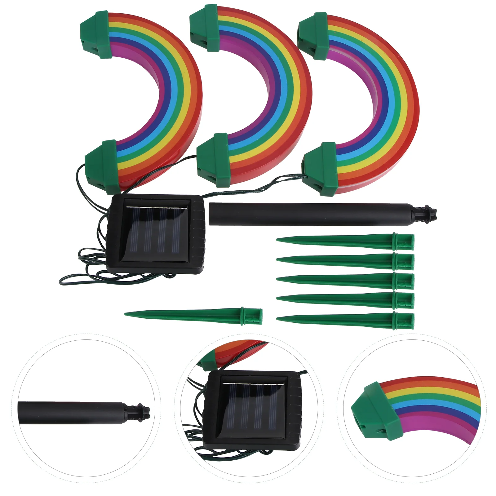 

1pc Yard Solar Lamp Ornament Rainbow Shape Light Decor Solar Ground Light