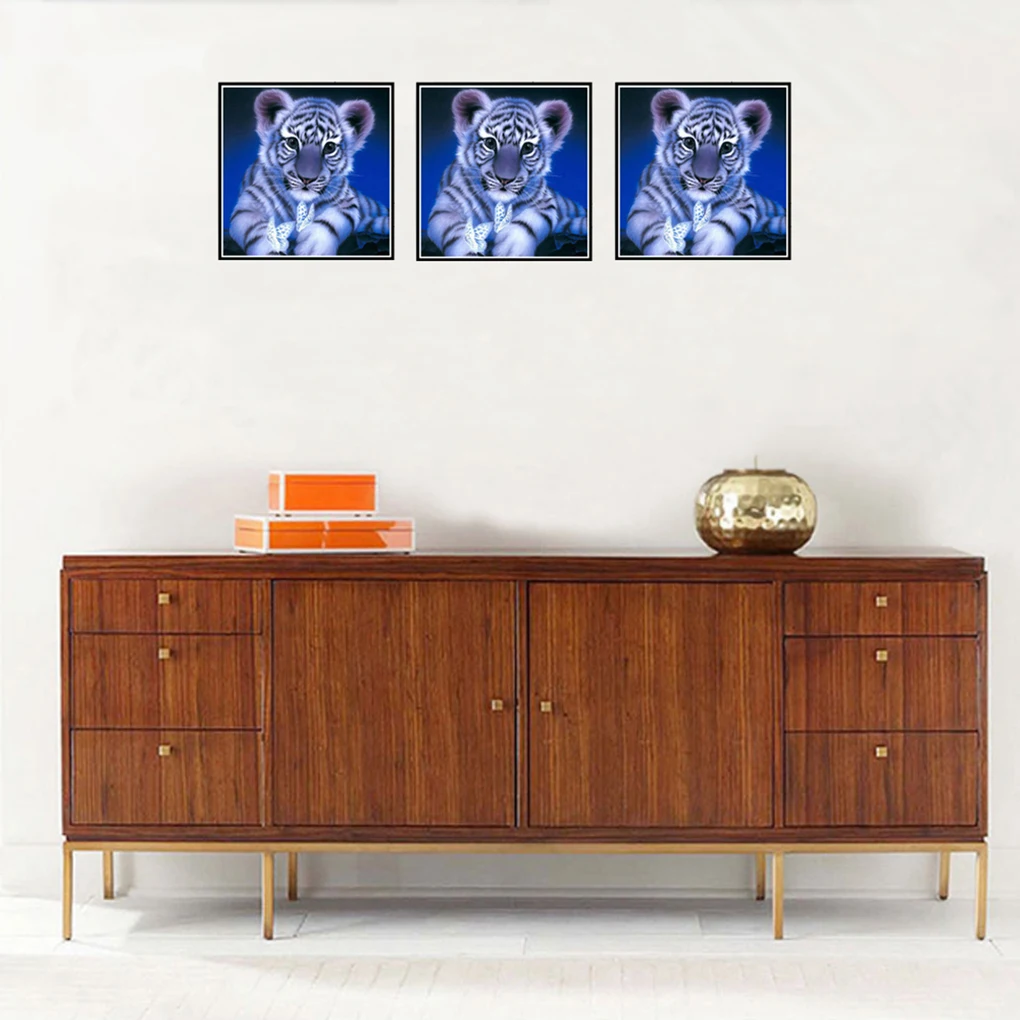 Rhinestone Embroidery Tiger Butterfly Handmade Diamond Painting 5D DIY Crystal Animal Cross Stitch Resin Picture Home Decoration | Дом и сад