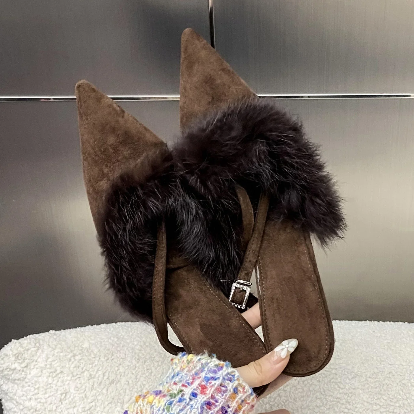 Eilyken уличный стиль женские туфли-лодочки с острым носком и пряжкой на ремешке