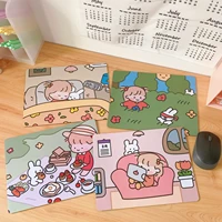 cartoon girl mouse pad anti student notebook pad keyboard cute protection pad office desktop non slip waterproof mouse pad