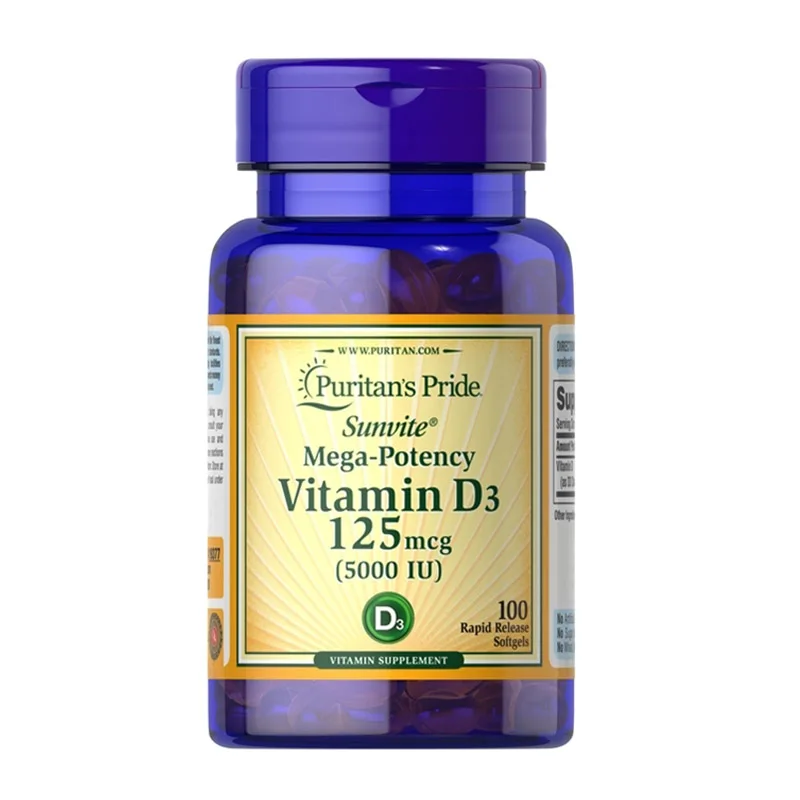 

Mega-Potency Vitamin D3 125 mcg 5000 IU 100 Softgels