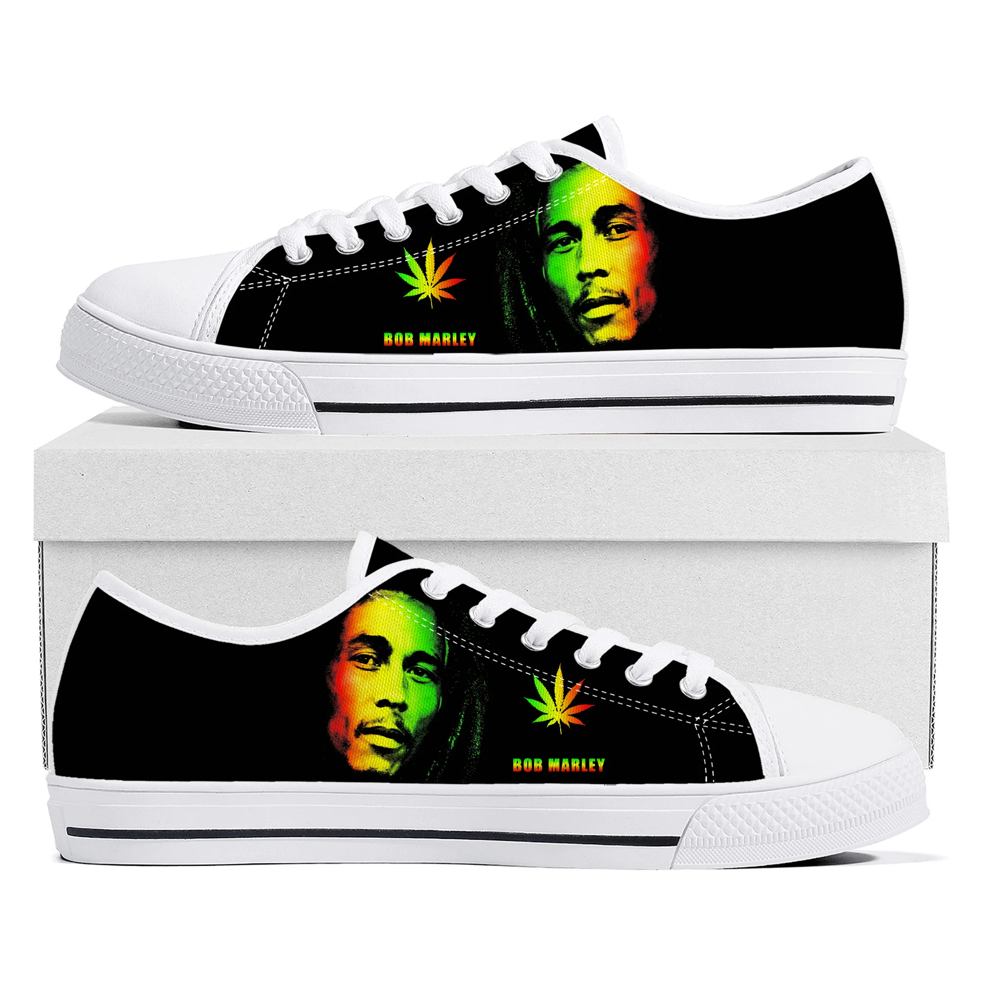 

Bob Marley Reggae Rasta Low Top High Quality Sneakers Mens Womens Teenager Canvas Sneaker Singer Casual Couple Shoes Custom Shoe
