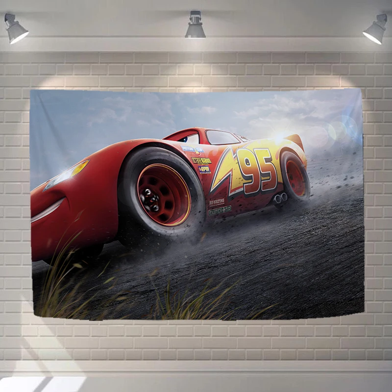 Автомобили мультфильм молния McQueen фоновый гобелен гостиная украшение фон
