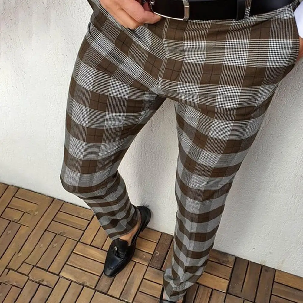 

Handsome Suit Pants Men Trousers Zipper Formal Business Trousers Men Slim Ankle Length Pencil Pants pantalon homme штаны мужские
