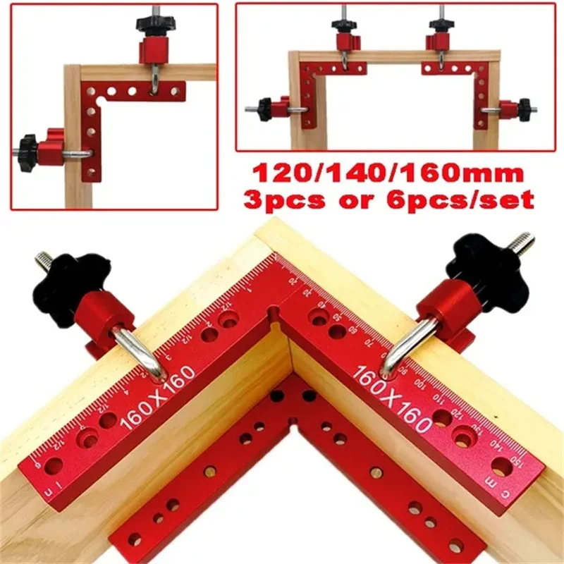 

90 Degrees L-Shaped Auxiliary Fixture Woodworking Aluminum Square Right Angle Clamping Positioning Panel Fixing Clips Hand Tools