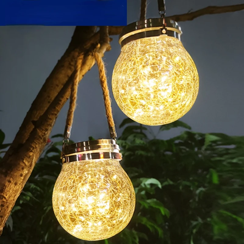 

Уличный круглый водонепроницаемый светодиодный светильник на солнечной батарее, садовая сказочная лампа для балкона, украшение для вечери...