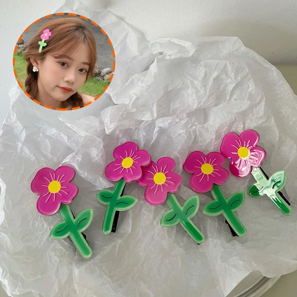 

Rose Red Flower Hair Clips Women Hair Pins Duckbill Clip Hair Barrette Accessories