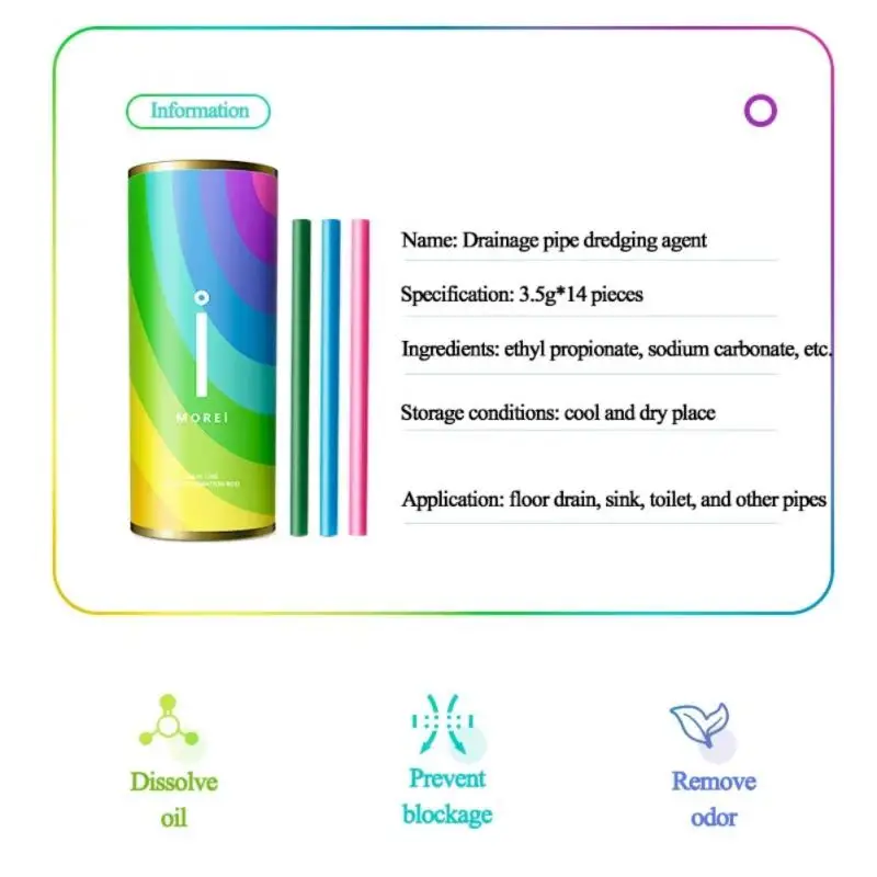 

Solid Drain Cleaners Sink Sewer Remove Oil Cleaning Agent 14pcs Household Clogging Tools Bathtub Pipe Cleaner Deodorant