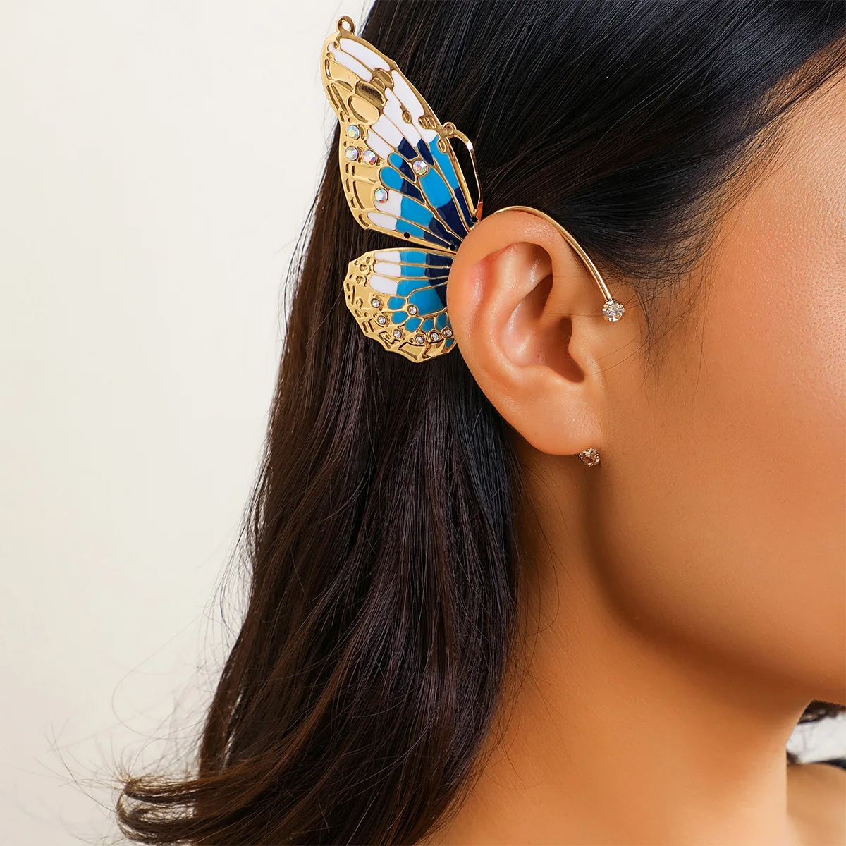 Серьги-клипсы бабочка из сплава