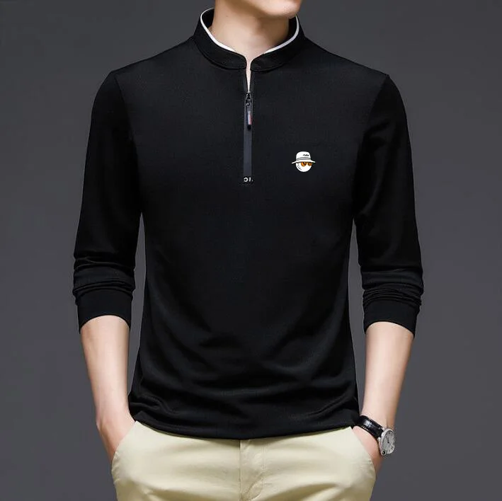 

Autumn Golf Clothing Men's Long Sleeved Top Outdoor Sports Leisure Loose Bottomed Polo Shirt Half Zip Breathable Men's T-shirt