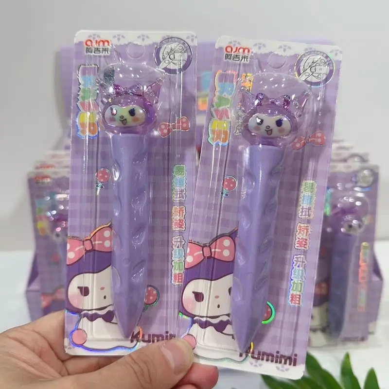 Резиновые ластики Sanrio с отверстиями 24 шт. аниме Hello Kitty Melody Kuromi Cinnamoroll школьные