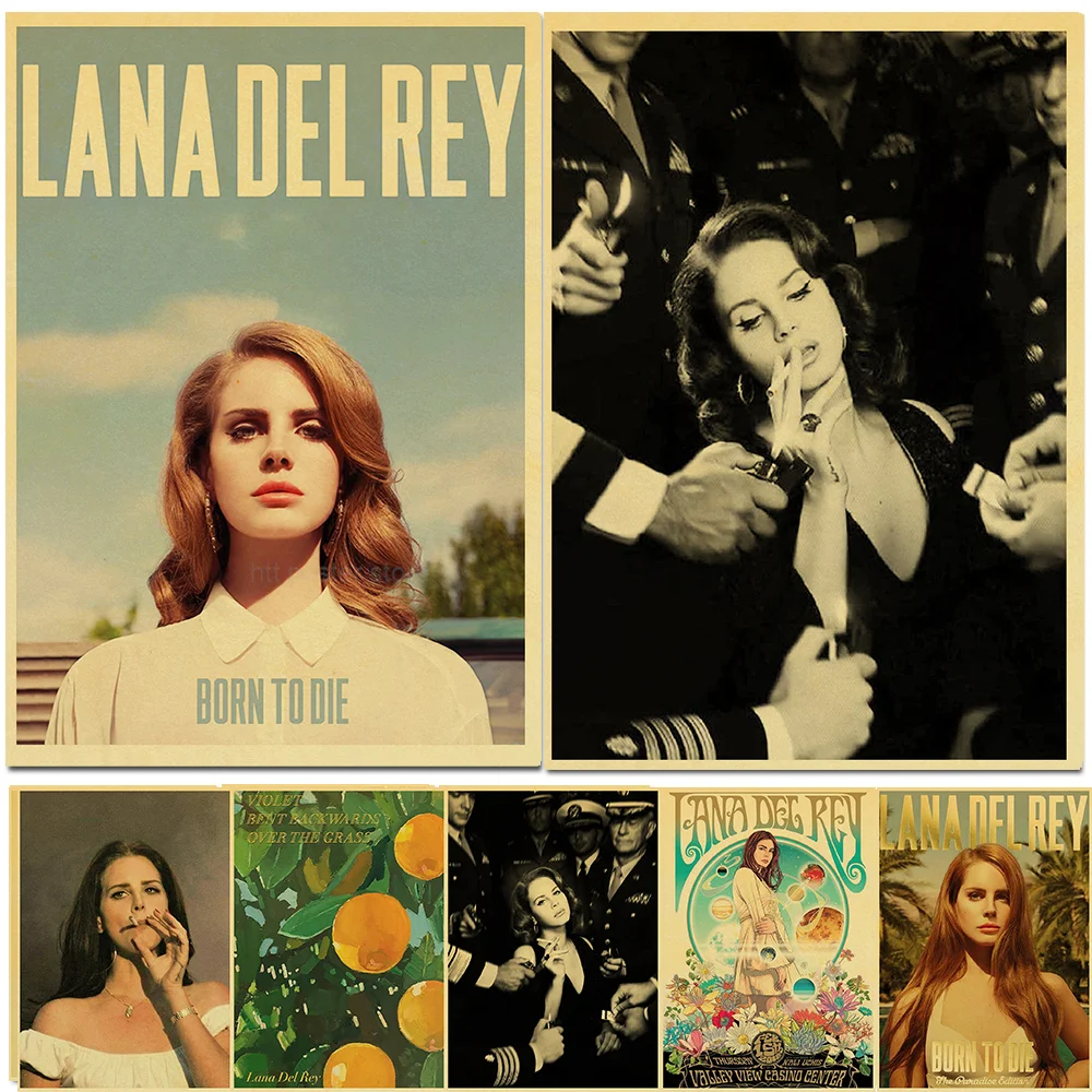 

Singer Lana Del Rey Album Posters Born To Die/Paradise Retro Kraft Paper Sticker DIY Room Bar Cafe Decor Gift Art Wall Paintings