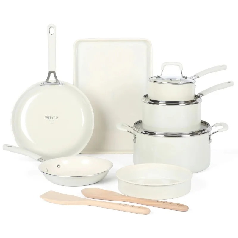 

Stewart Everyday Charlemont 12-Piece Linen Aluminum Cookware Set