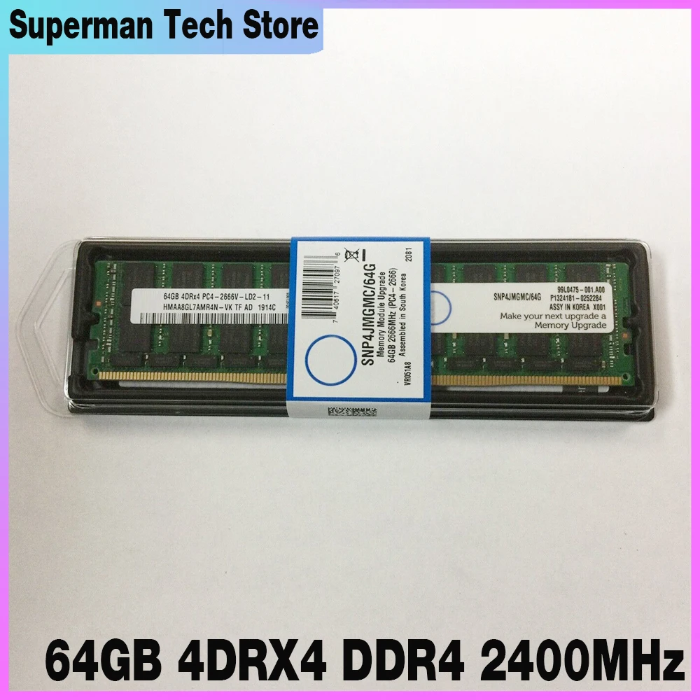 Серверная память для DELL SNP4JMGMC/64G ECC RDIMM RAM 2400 64GB 4DRX4 DDR4 2400MHz 1 шт.