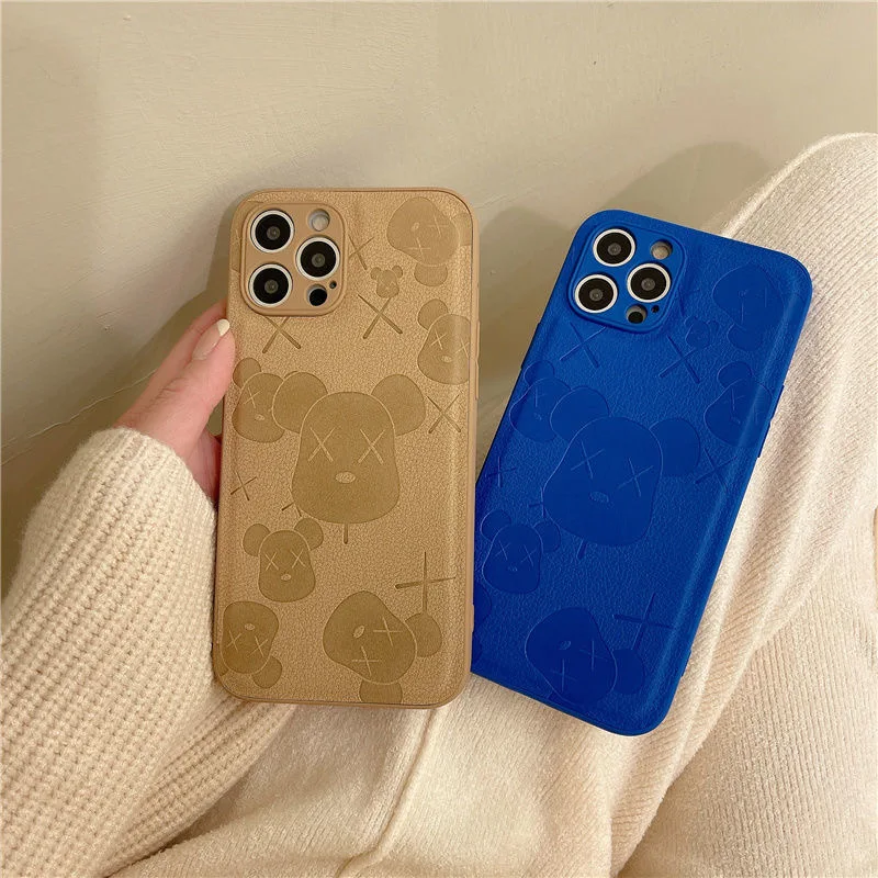 

Gloomies Bear Skin Texture Phone Cases For iPhone 13 12 11 Pro Max XR XS MAX 8 X 7 2022 Fashionable Silicone Soft Shell Cover