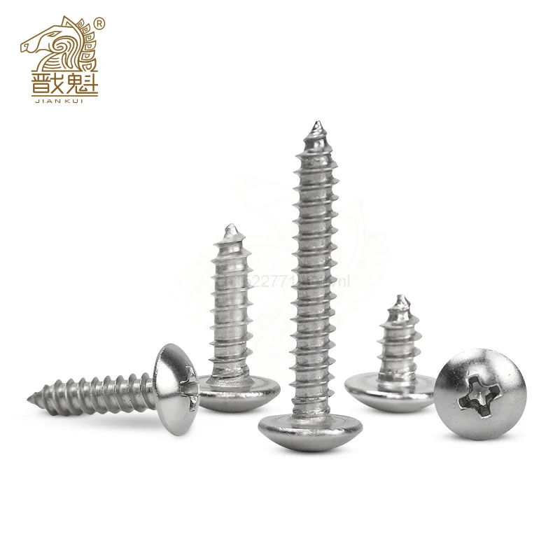 

55pcs/20pcs m3 m4 m5 m6*L Stainless steel Phillips Truss Head (Cross Recessed Mushroom Head) Self Tapping Screws