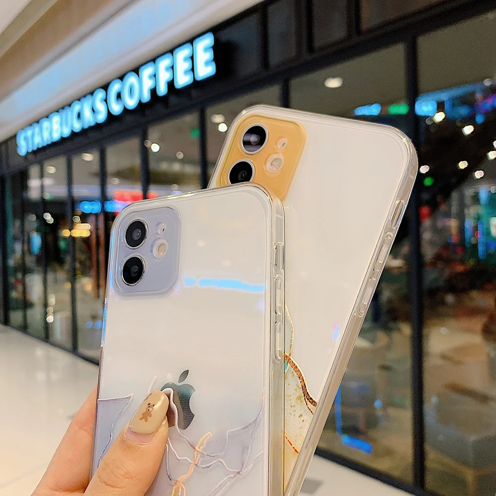 Watercolor Painting Phone Case for IPhone 13 12 11 Pro Max X XR 14 Clear Shockproof Cover for IPhone 8 7 Plus XS Max Coque Funda