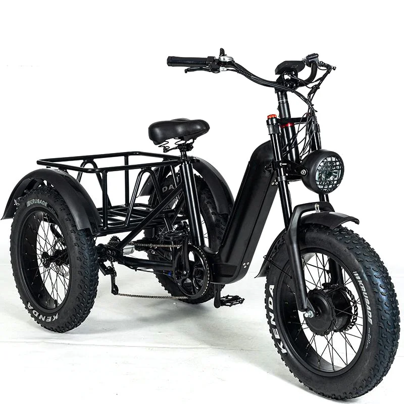 

Грузовой Электрический трехколесный велосипед CHINFUN, 20 дюймов, 1500 Вт, трехколесный электрический велосипед с толстыми шинами, трехколесный электрический горный велосипед