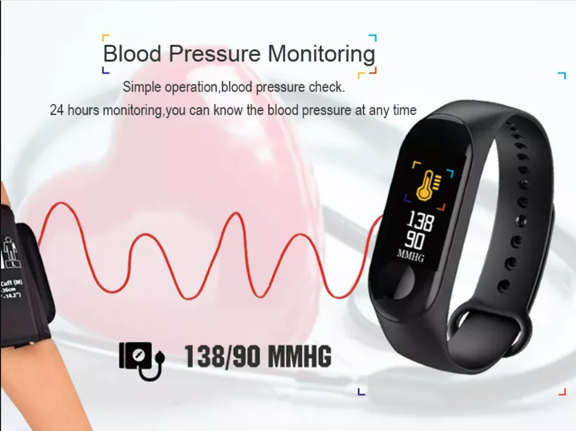 

smart bracelet wristband band Fitness sport Tracker Heart Rate Monitor M3 Smartbracelet Blood Pressure With Pedometer Bracelet