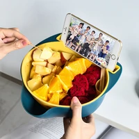 creative lazy fruit tray melon seed artifact mobile phone support melon seed basin fruit basket double layer
