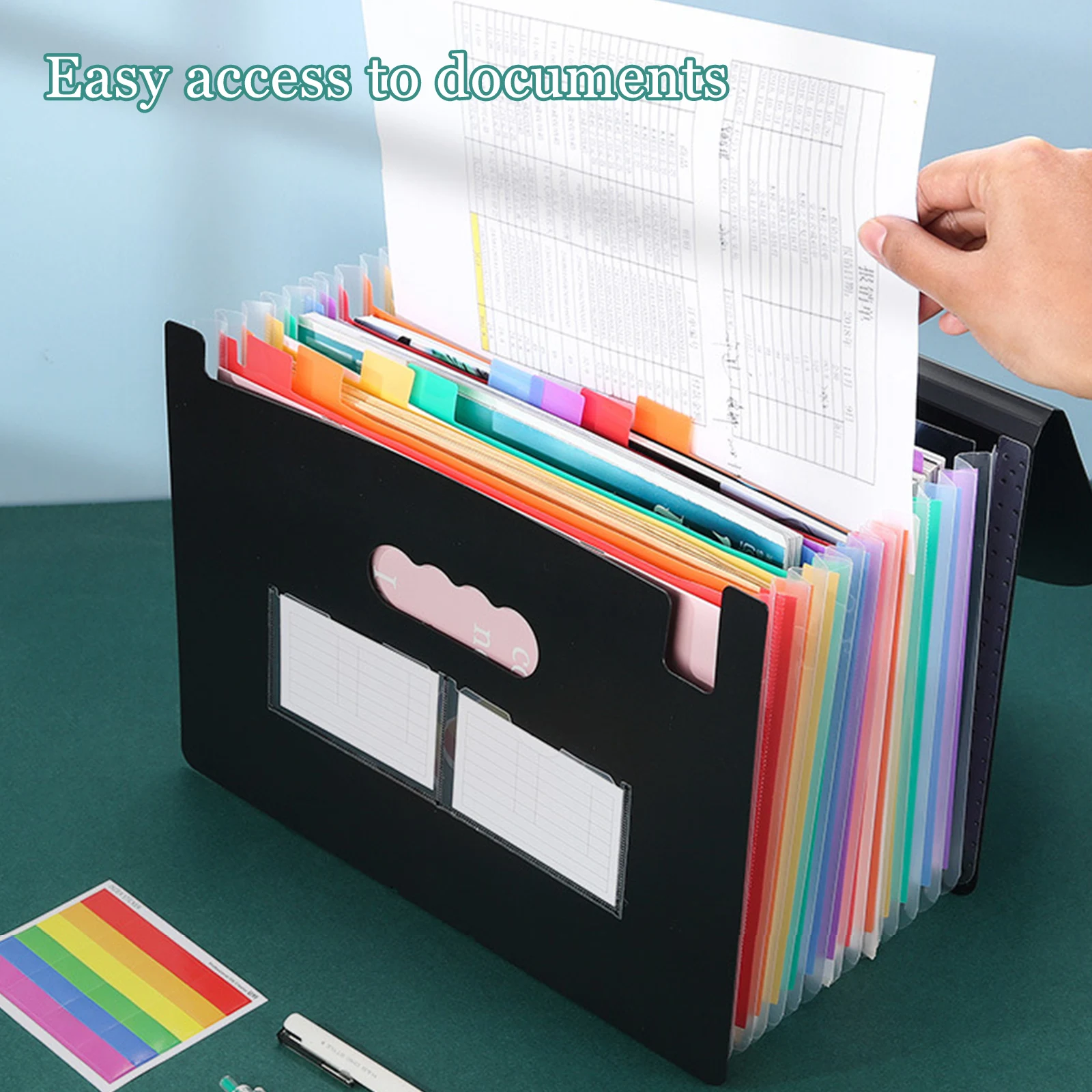 

13/24 Pockets File Folder Expanding File Folder PP South Korea Fresh Candy Color Multi-layer Folder Portfolio File Book Office