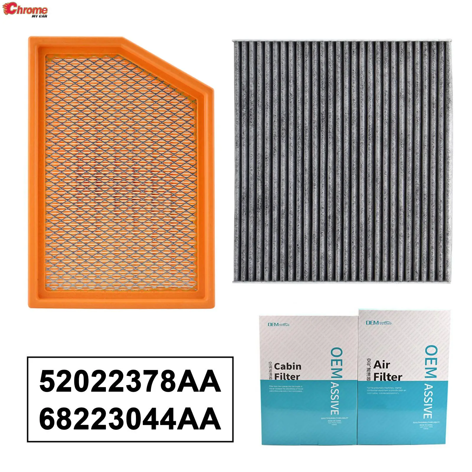 

52022378AA 68223044AA Combo Set Engine Cabin Pollen Air Filter For Jeep Cherokee L4 V6 2.4L 3.2L 2014 2015 2016 2017 2018