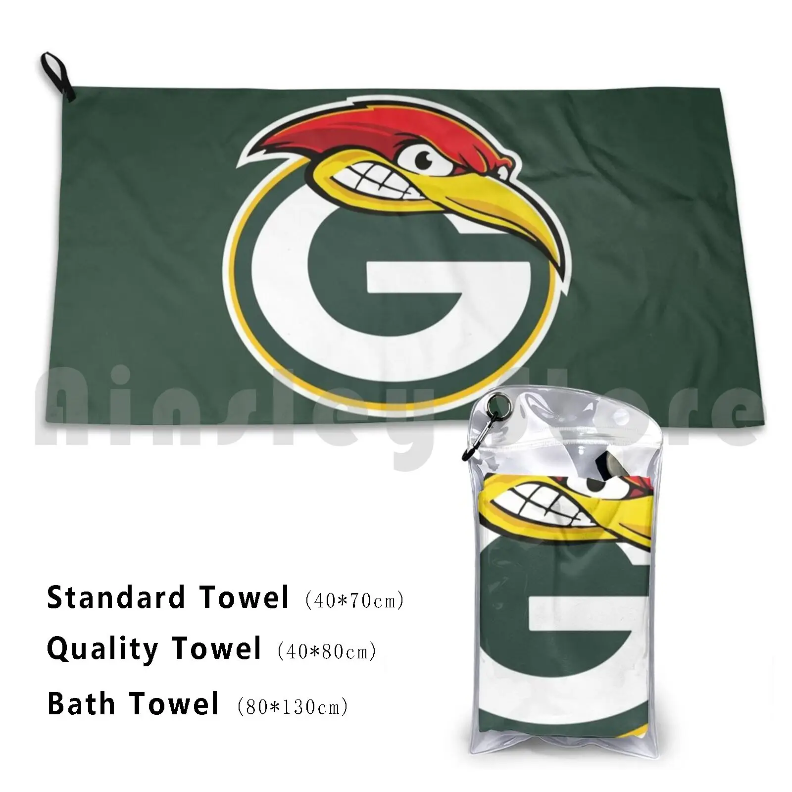 Green Bay Wood Peckers-logo-color Background Hat Football American American Football