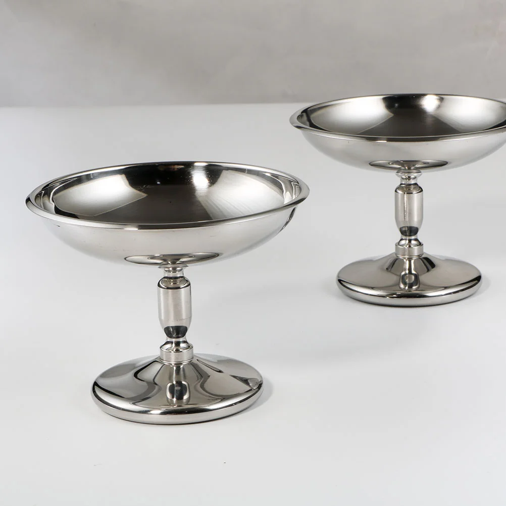 

Salad Bowl High Base Stainless Cup Creative Dessert Exquisite Pudding Novelty Holder