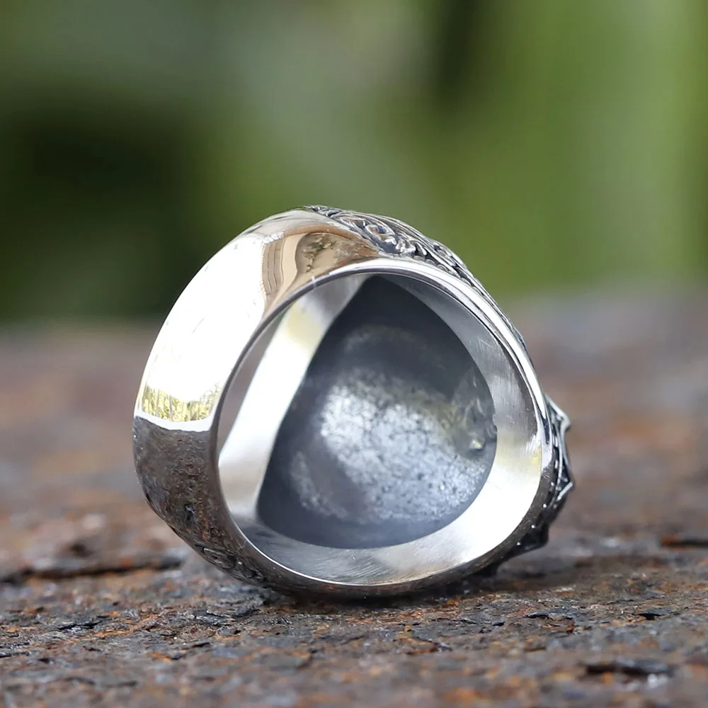 Винтажные кольца ручной работы с турецким черным Цирконом мужские из