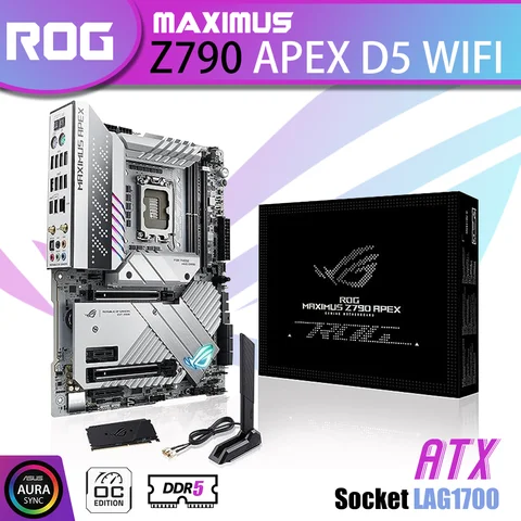 Новый ASUS ROG MAXIMUS Z790 APEX WIFI DDR5 материнская плата LGA1700 материнская плата 128G Поддержка Intel 12-го 13-го поколения I5 I7 I9 комплект ATX DP HDMI USB поддерживает видеокарты NVIDIA AMD для настольных
