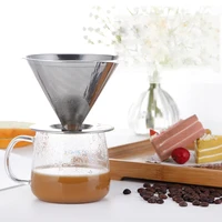coffee filter with handle mesh leak holder coffees dripper mesh coffee tea filter basket tools double layer 304 stainless steel