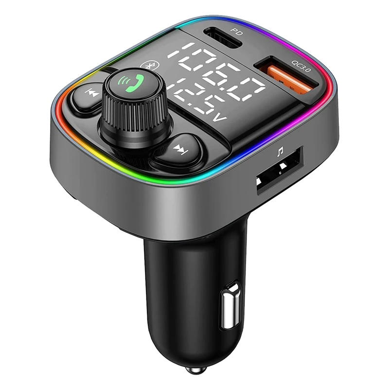 

Bluetooth FM Transmitter For Car,Car Mp3 Player Radio AUX Adapter, Music Player With Handsfree Calling