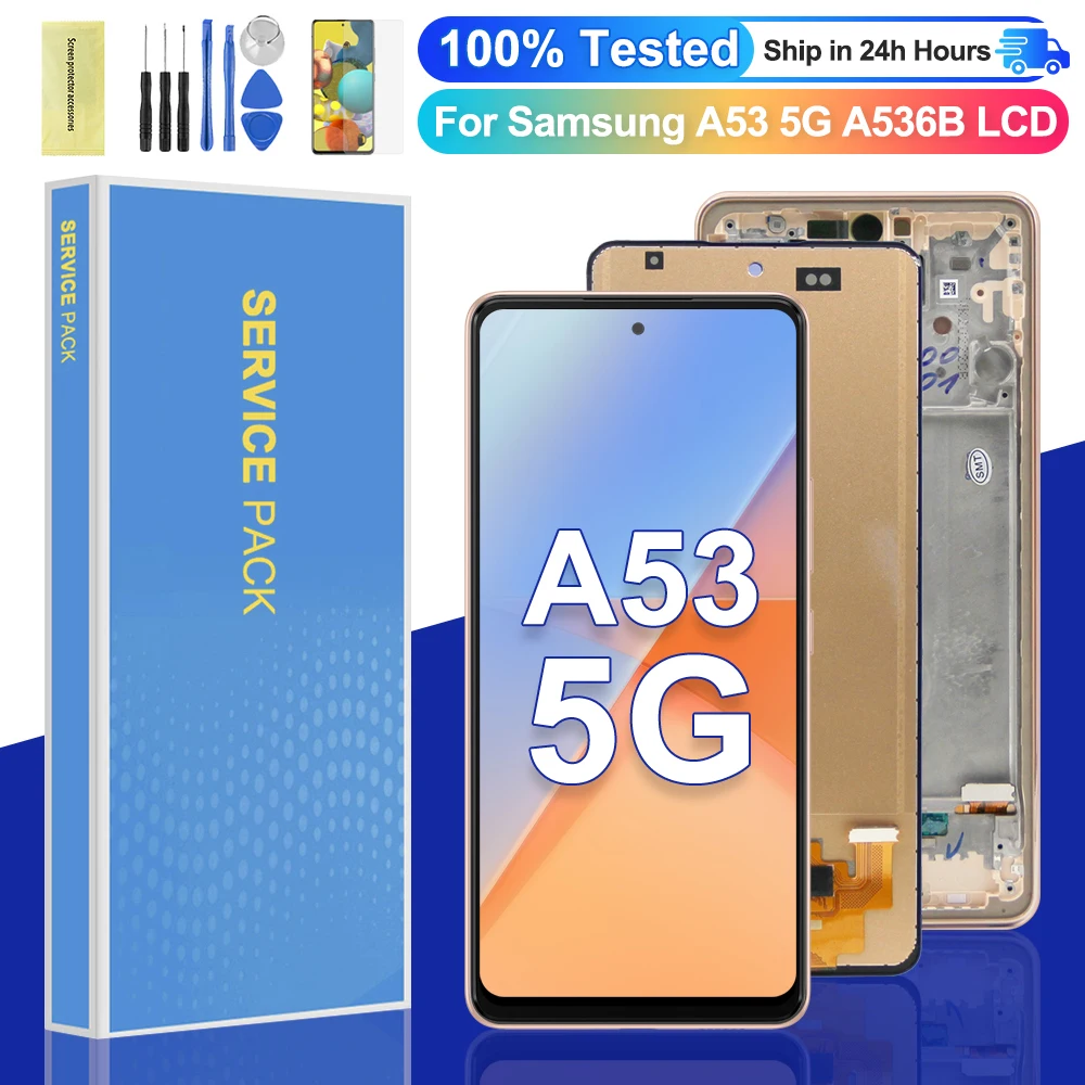 100% тест 6,5 'для Samsung Galaxy A53 5G LCD A536U A536B A5360 панель дисплея стеклянный сенсорный экран дигитайзер для samsung A536 LCD