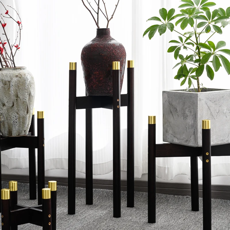 Новая китайская напольная стойка для цветов в помещении держатель деревянного