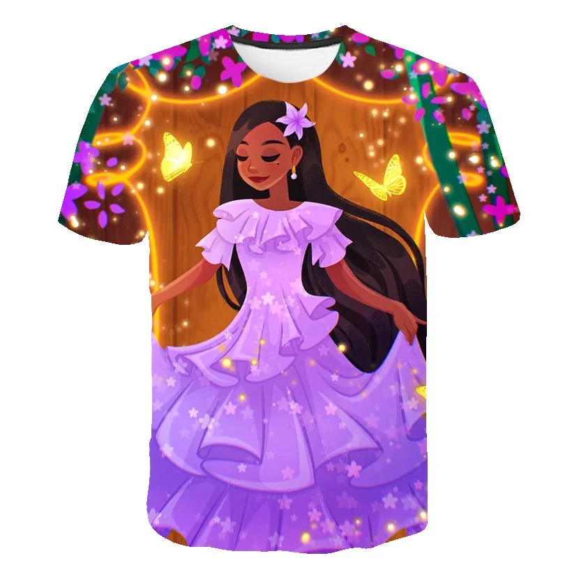 

Girls Cartoon Encanto Mirabel T Shirts Fashion Short Sleeve T-Shirts Clothing Summer Harajuku Tee-Shirts 1-14 Years Old Top Tees