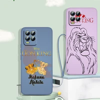 the lion king disney phone case for oppo find x5 x3 lite f21 a94 a93 a77 a76 a74 a72 a57 a53s a16 a9 a5 5g liquid rope