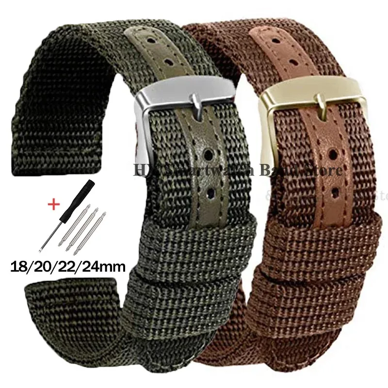 Эластичный нейлоновый ремешок для часов 18 мм 20 22 24 мужчин и женщин тканевый