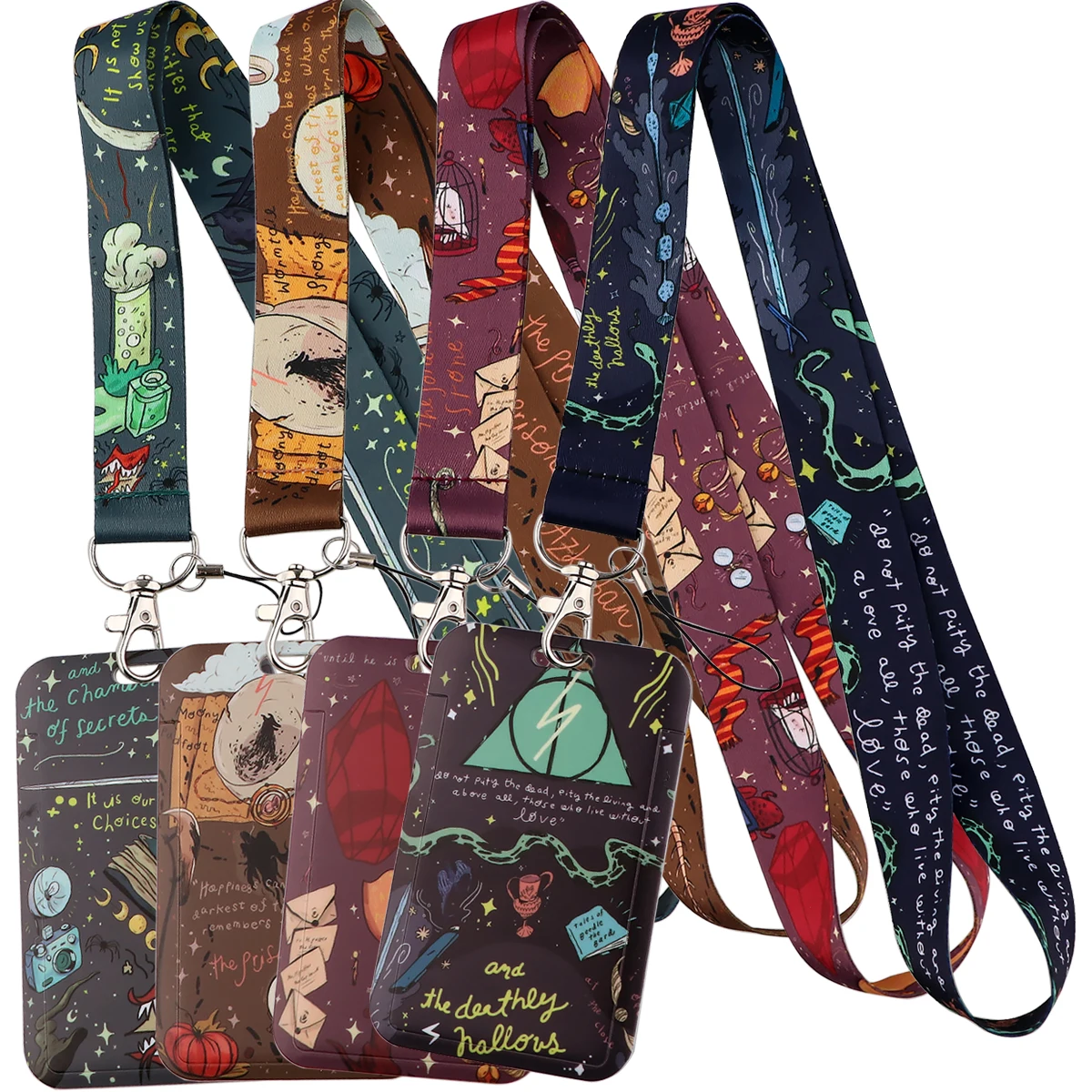 Magic Potions Cute Color Painting Style Lanyards Neck Strap Mobile Phone Rope Card Cover Credit Card Cover Accessories Gifts