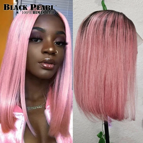 Perruques Cheveux huэлектрическая кружевная фронтальная парик из человеческих волос prepucked Glueless парик для ношения Pelucas De Mujejer Pelo Humano розовый Боб
