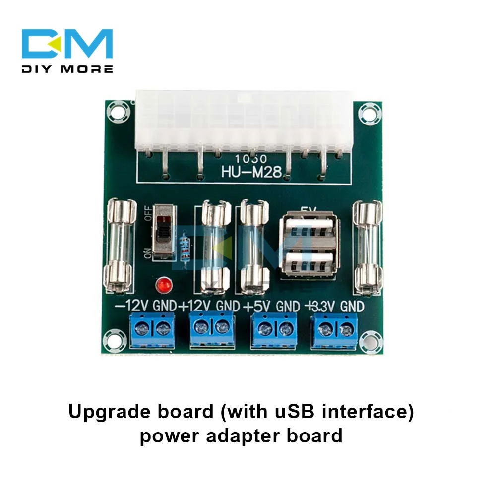 24 Pin Desktop ATX Power Adapter Board Computer ATX Power Supply Breakout Transfer Board Outlet Wiring Adapter Extension Module