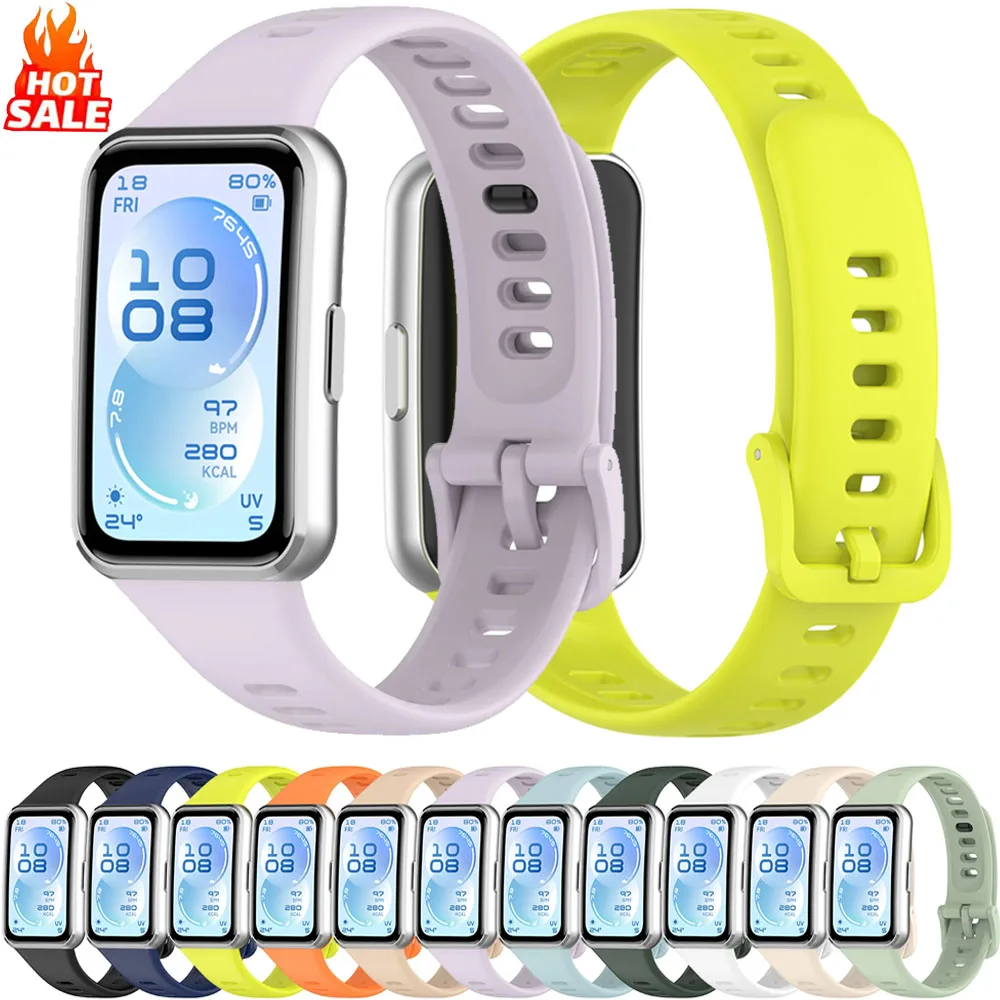 Фото Официальный силиконовый ремешок для Huawei Band 11/11 Pro, спортивный мягкий браслет, ремешок для Huawei Smart Band 11 Pro, аксессуары NFC, ремень №1