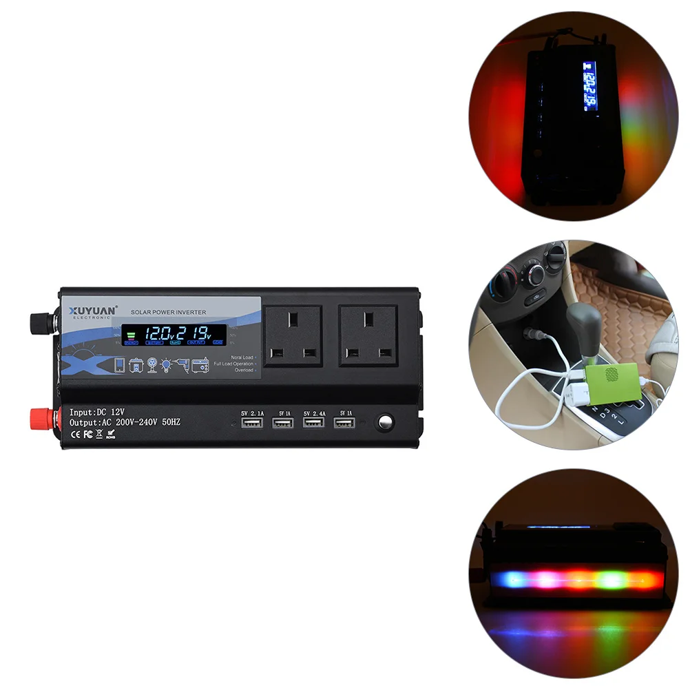 

1 Set Modified Sine Wave LED Atmosphere Light Design Car Inverter Car Voltage Converter Car Inverter Charger