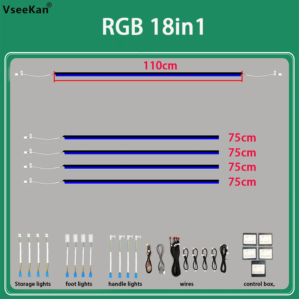 

Автомобильный комплект окружающего освещения 엠비언트 라이트 подсветка салона авто неоновая Symphony Car Atmosphere Interior LED Universal Ambient Lights