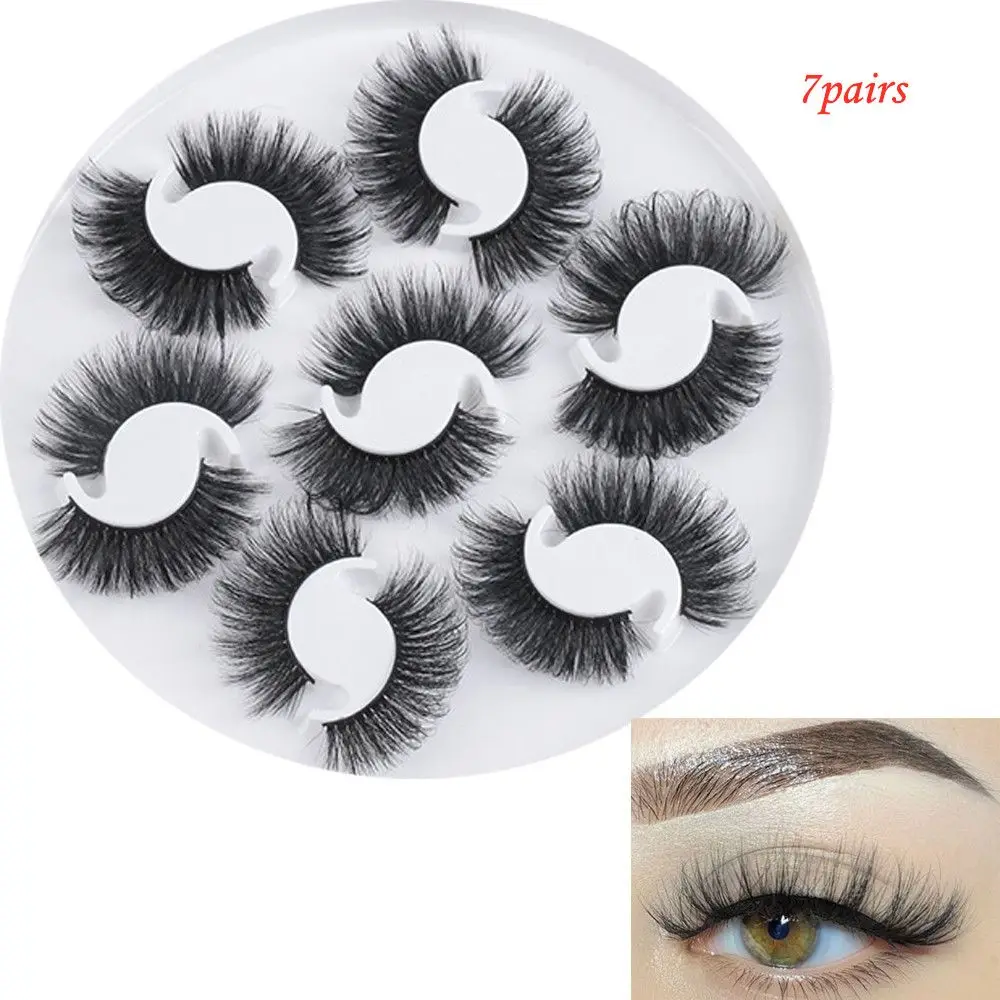 

7 Pairs Cruelty-free Extension Thick Long Soft Band Messy False Eyelashes Wispy Fluffy Eye Lashes Faux Mink Eyelashes