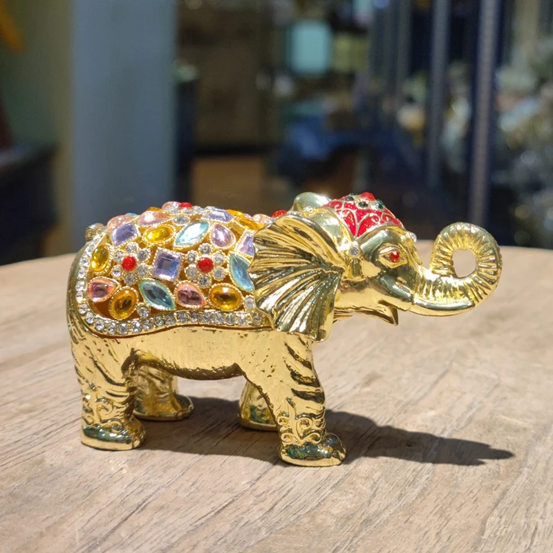 

Elephant Jewelry Box Exquisite Elephant Jewelry Holder Box Decorative Ring Trinket Holder Elephant Keepsake Display Box