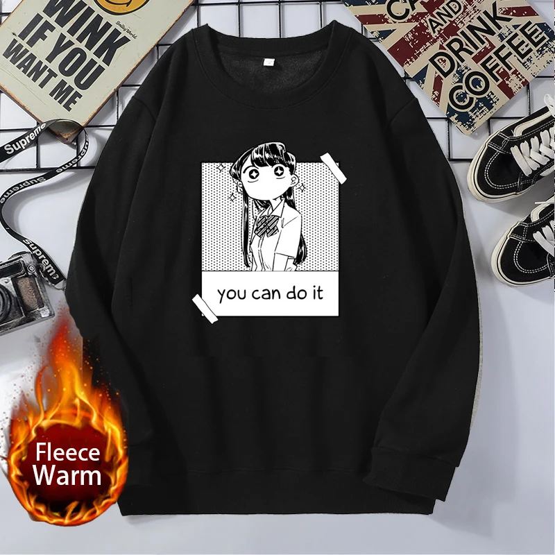 

Komi Can't Communicate Hoodies Women Graphic Pullover Sweatshirt Autumn Winter Fleece Hooded Female Kawaii Clothing Streetwear