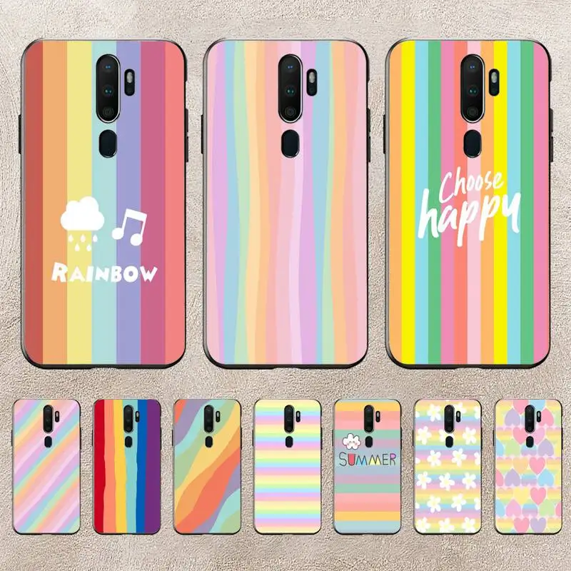 

Colorful Rainbow Stripe Phone Case For Redmi 9A 8A 6A Note 9 8 10 11S 8T Pro K20 K30 K40 Pro PocoF3 Note11 5G Case